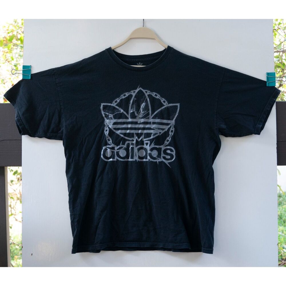 Adidas Trefoil Chain Graphic T-Shirt Black‎ Men's Size XL Athletic Streetwear